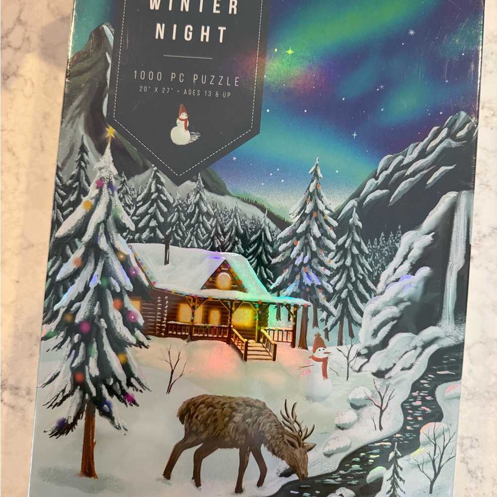 Paper Source Silver Accent Winter Night 1000 Piece Puzzle